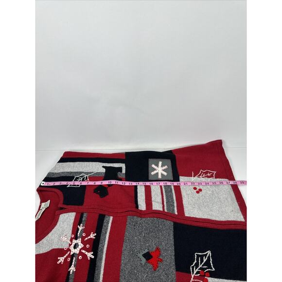 RARE Classic Elements Christmas Scottie Dog Zip Up Sweater Size 2X - Picture 14 of 14